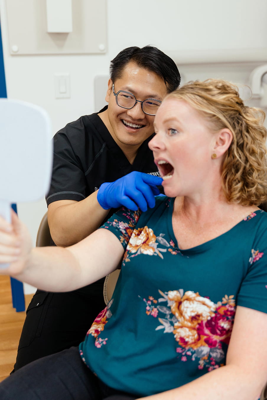 Brightening a smile with professional teeth whitening