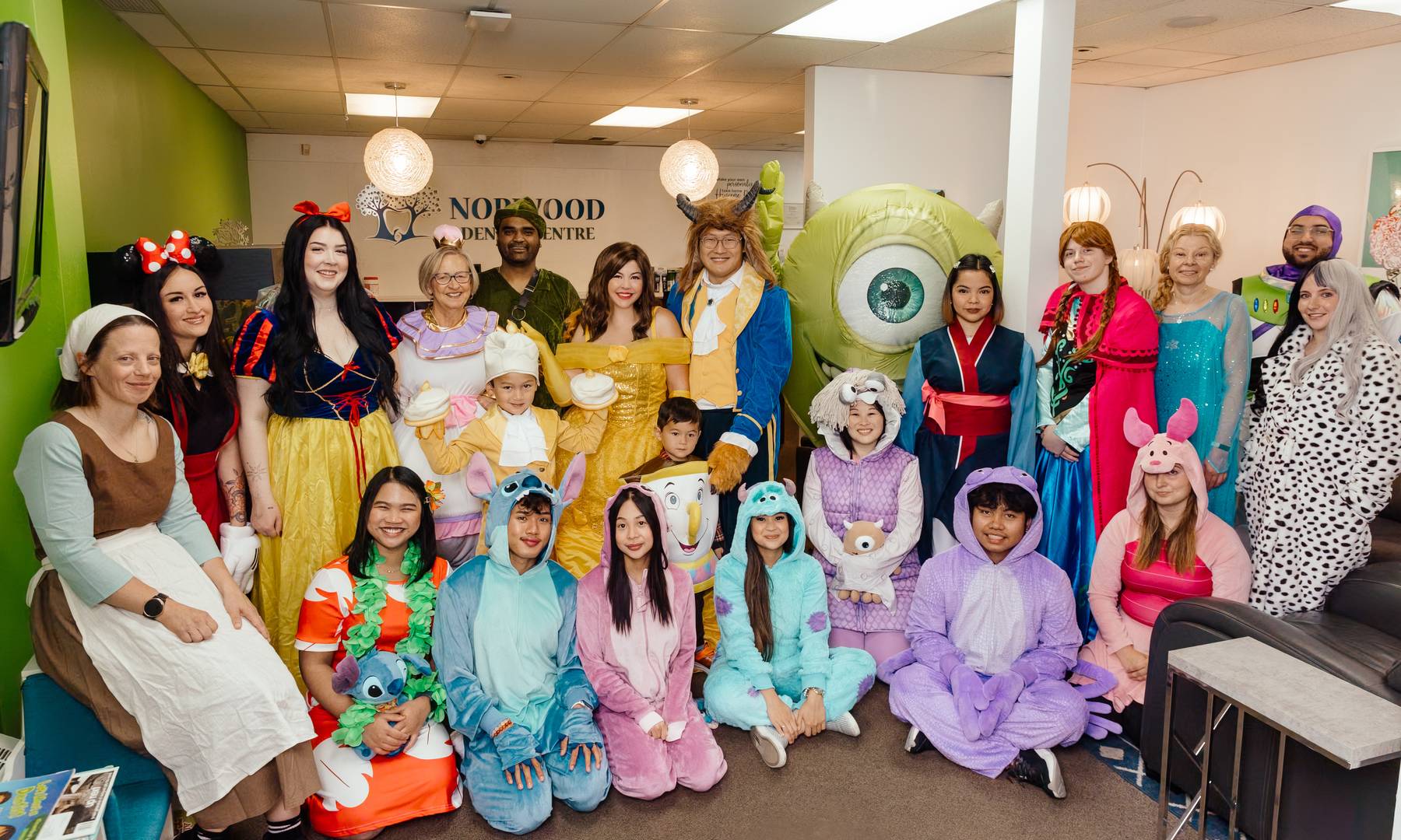 The Norwood Dental Centre team of more than 30 in Disney costumes